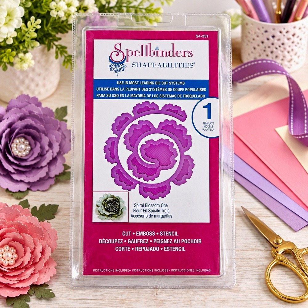Spellbinders Shapeabilities Spiral Blossom One Die Cutting Flowers S4-351 NIP